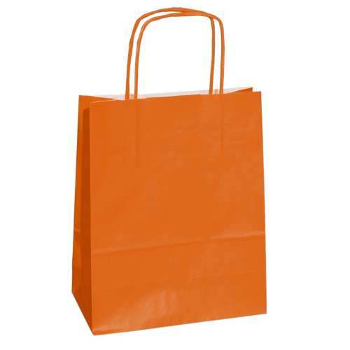 25 shoppers carta kraft 14x9x21cm twisted arancio